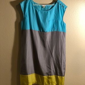 Odille (Anthropologie) Colorblock silk dress
